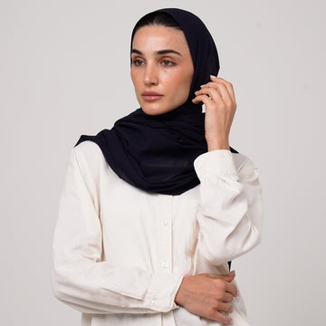 Premium Chiffon Hijab -Navy Blue