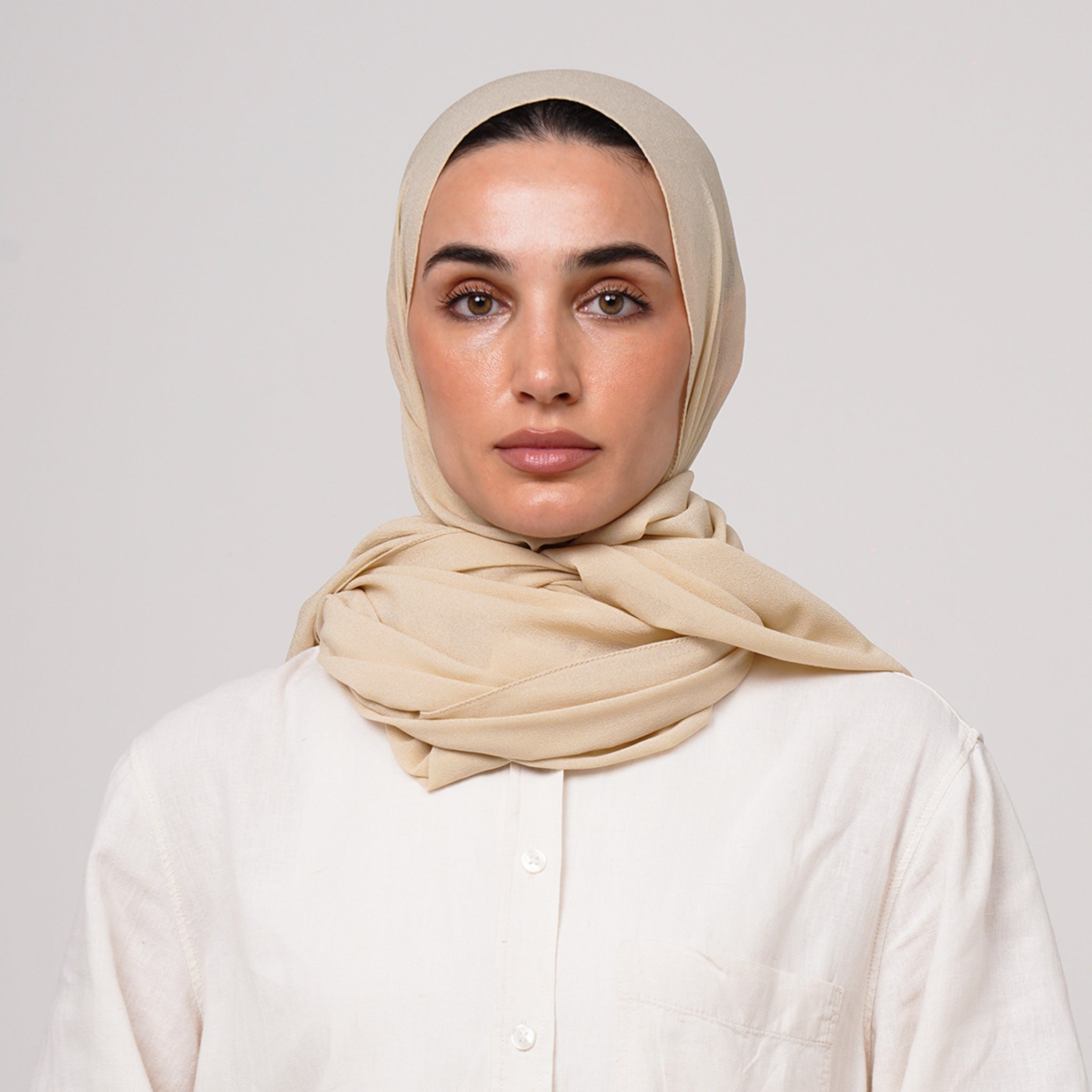 Premium Chiffon Hijab - Beige