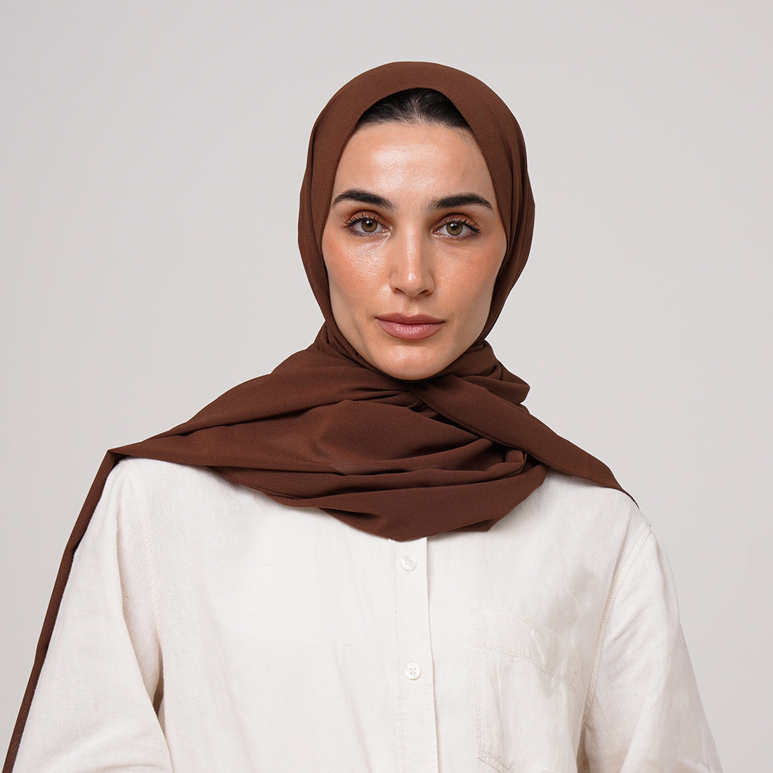 Premium Chiffon Hijab - Brown