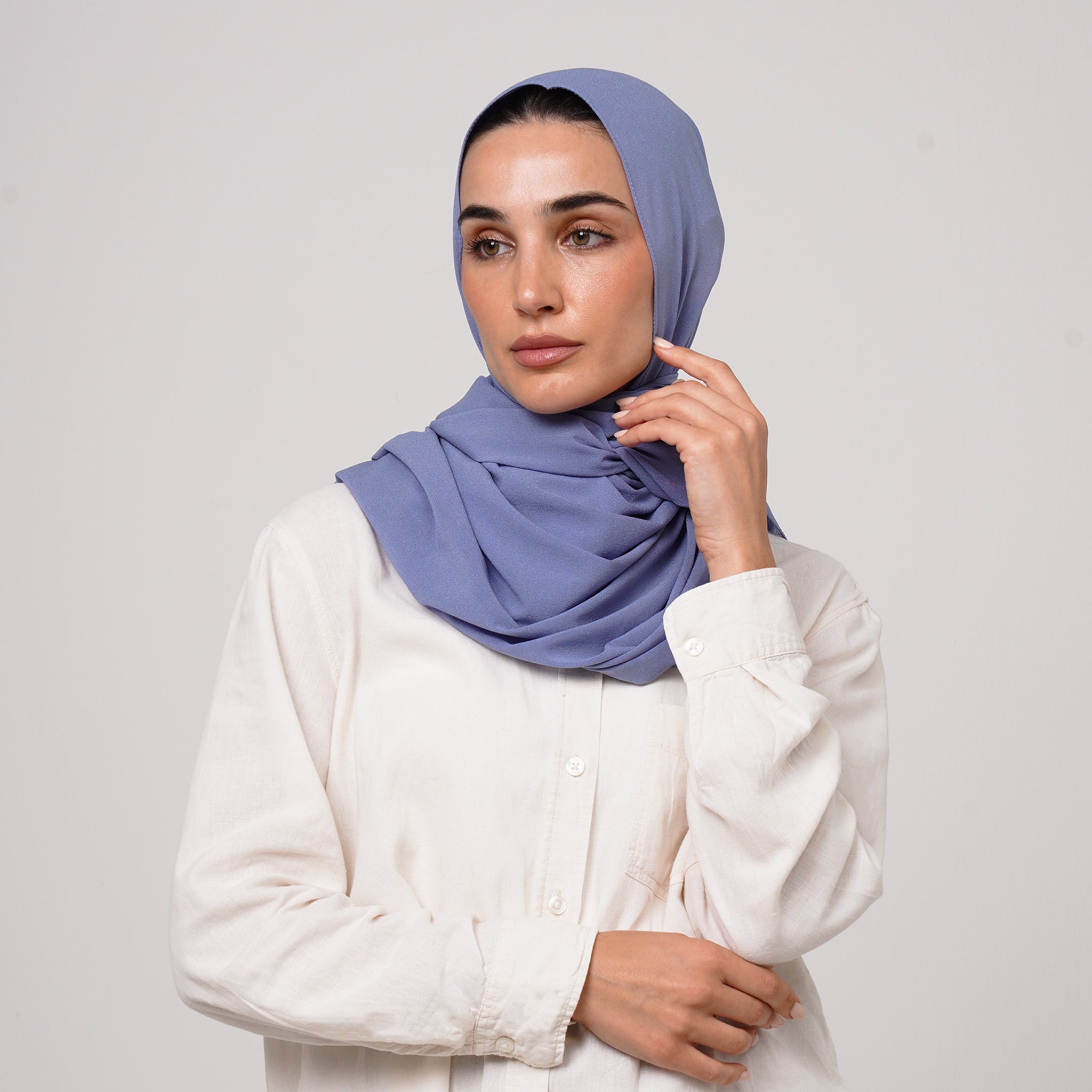 Premium Chiffon Hijab - Dusty Blue