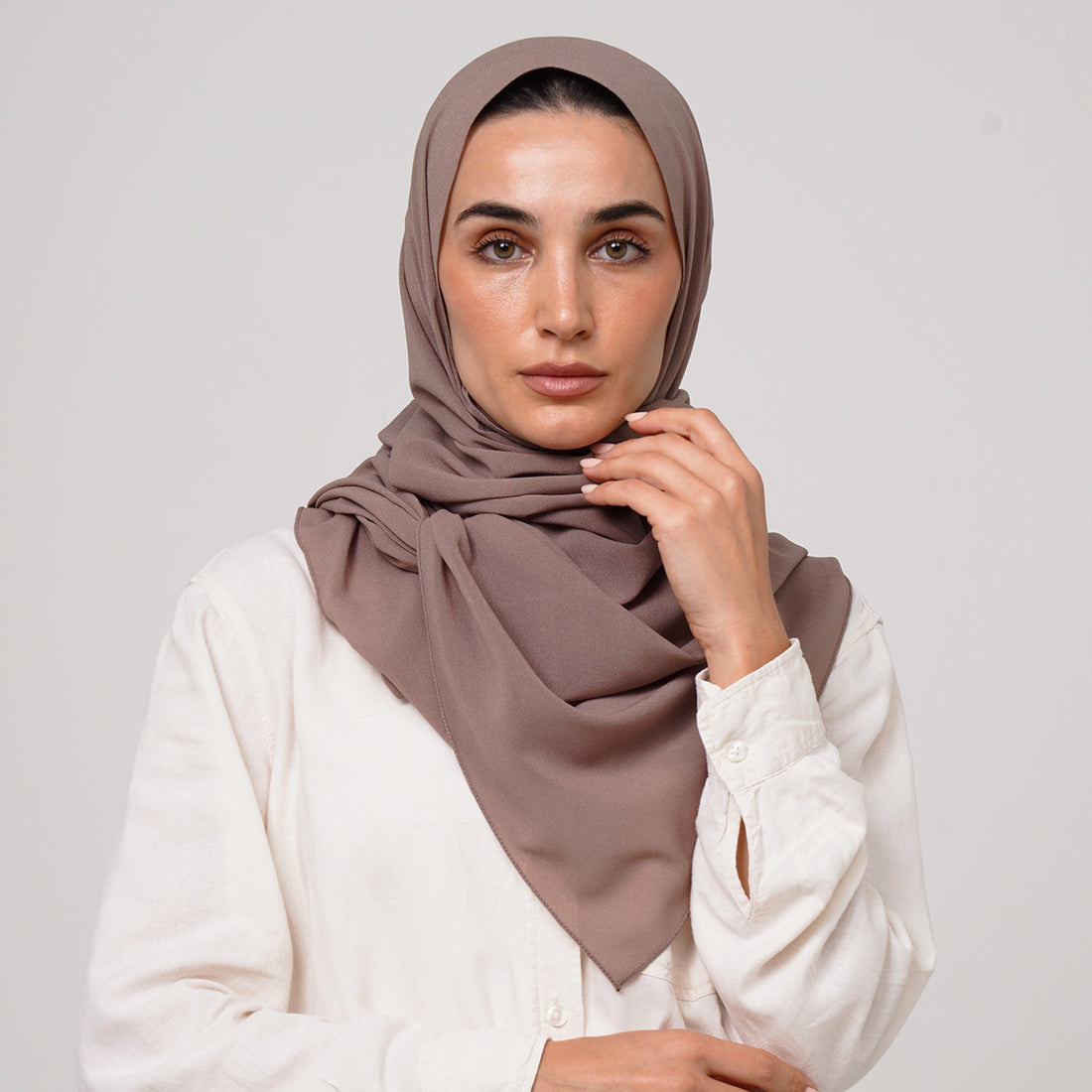 Premium Chiffon Hijab -Taupe