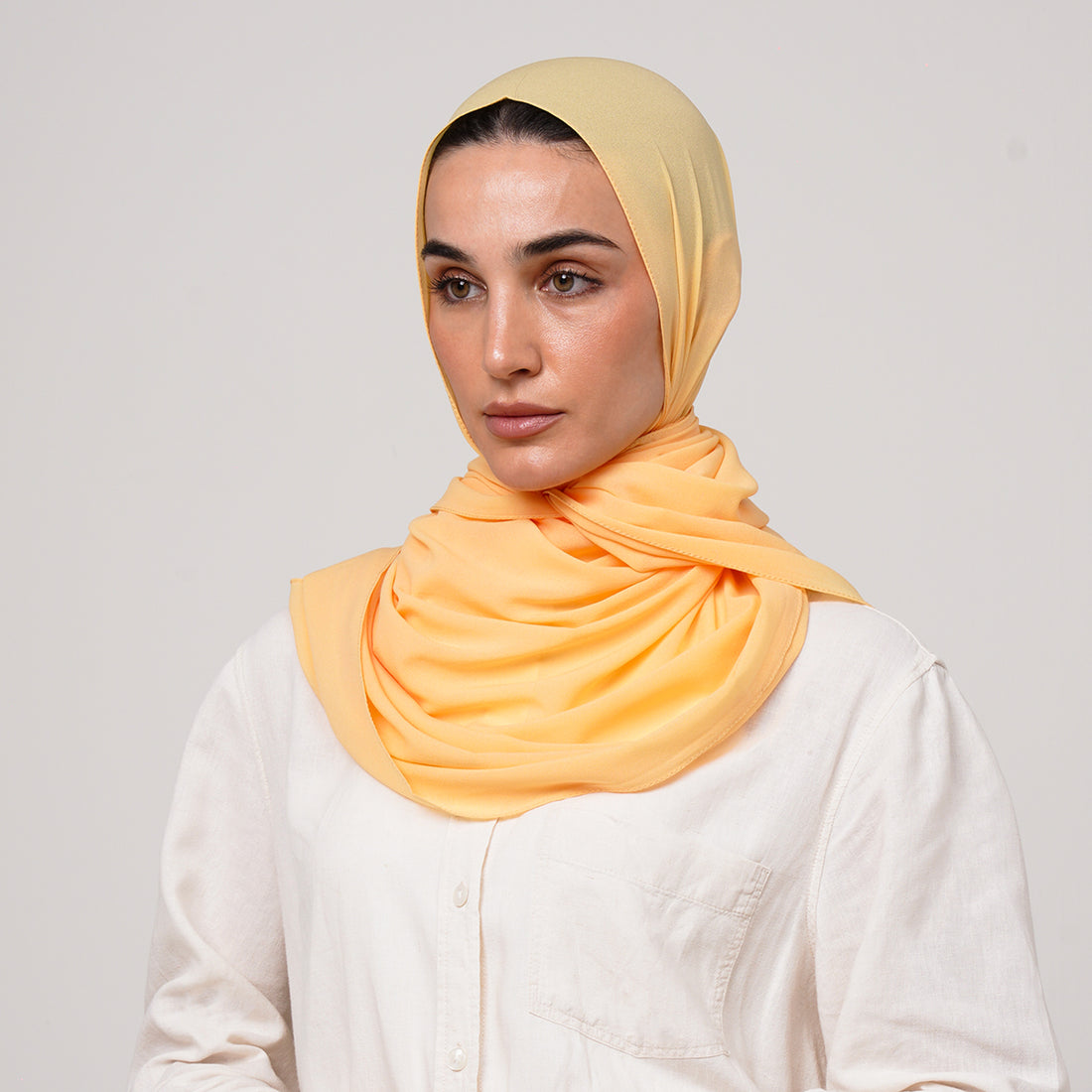 Premium Chiffon Hijab -Pastel Yellow