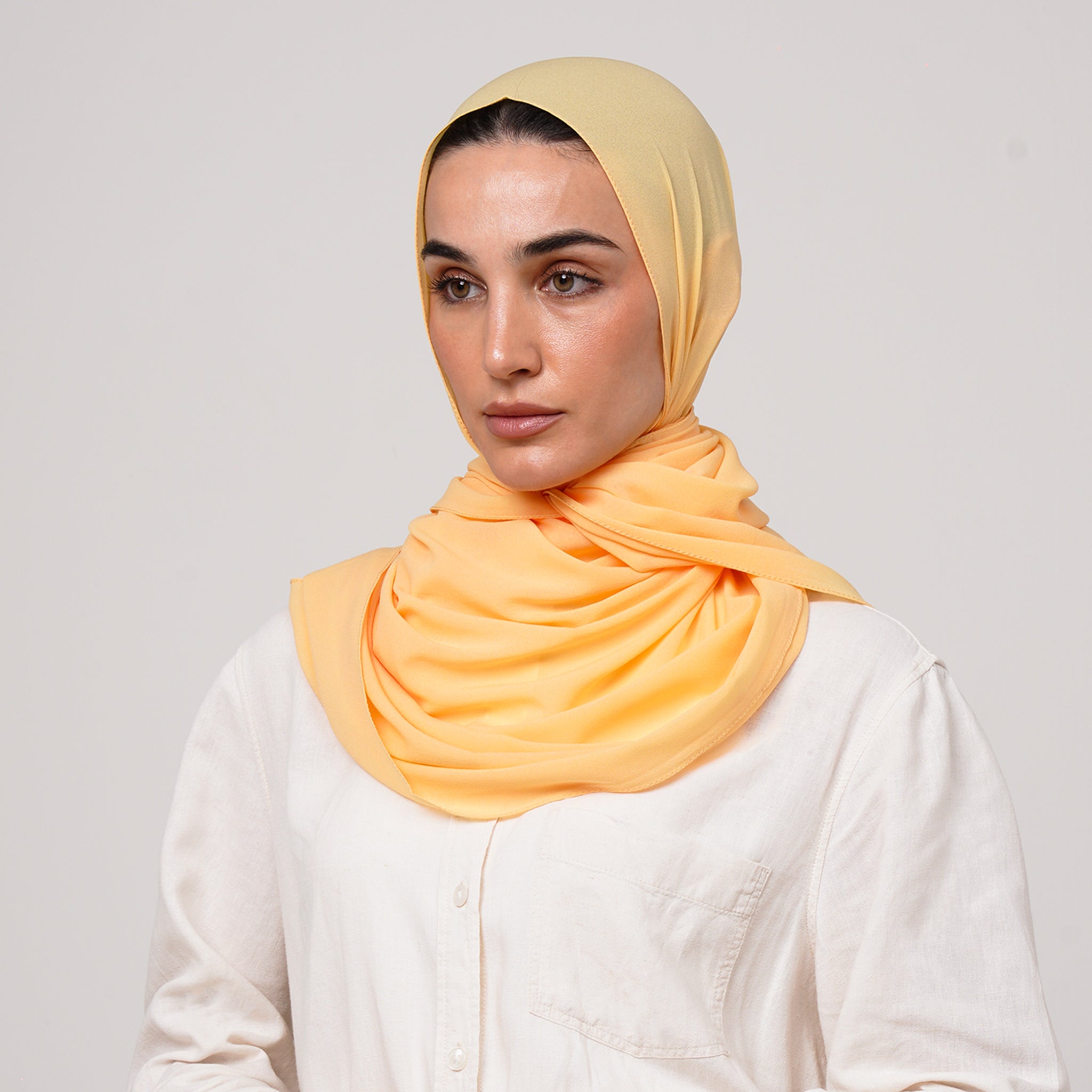 Premium Chiffon Hijab -Pastel Yellow