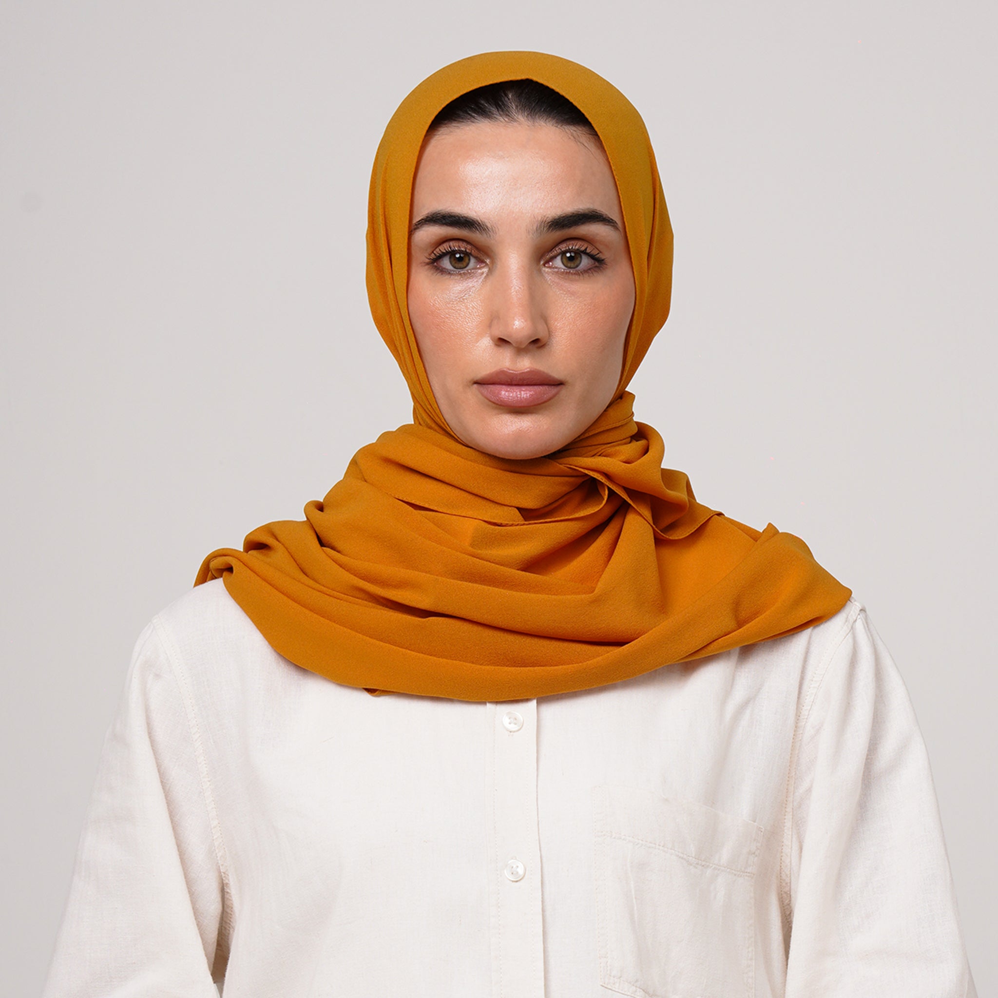 Double Stretch Chiffon Hijab - Marigold
