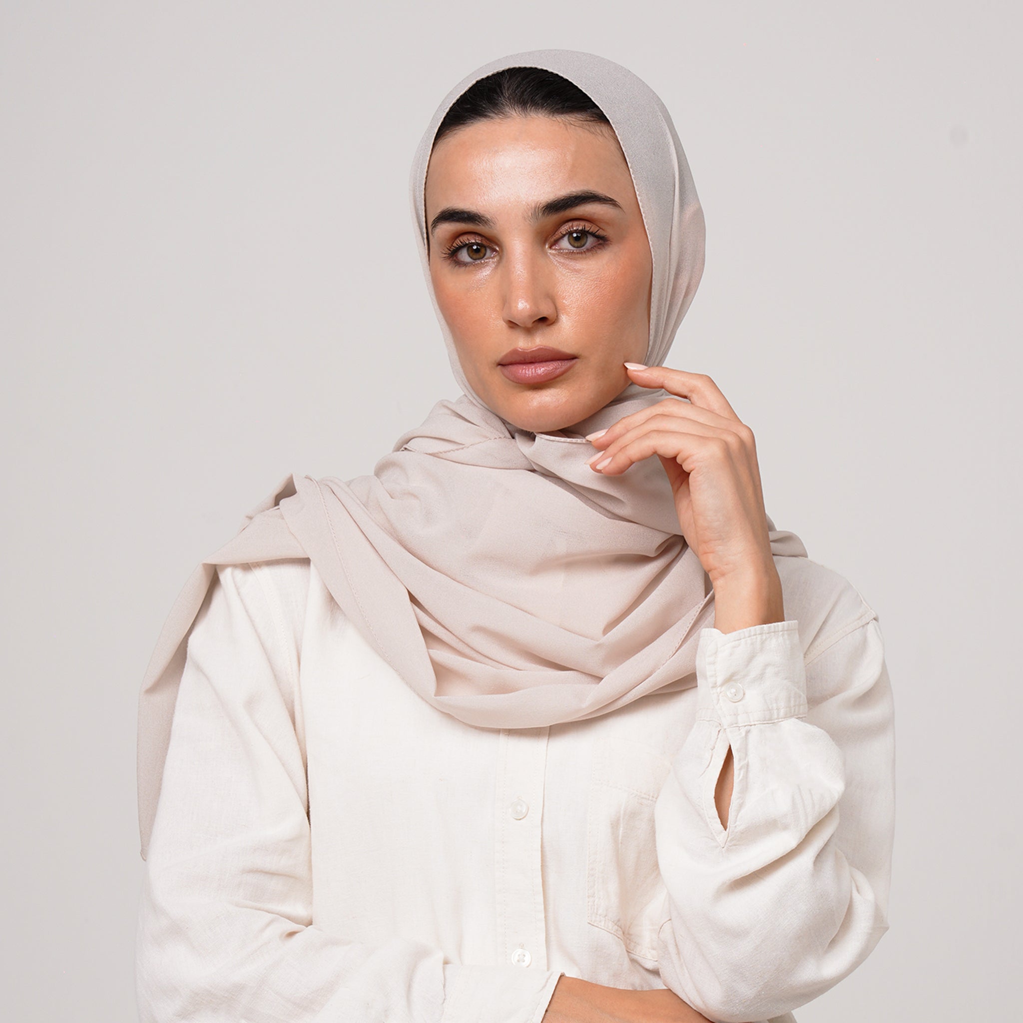 Premium Chiffon Hijab -Soft Beige