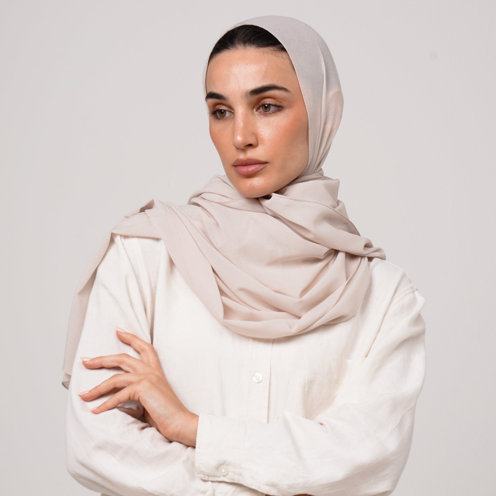Premium Chiffon Hijab -Soft Beige