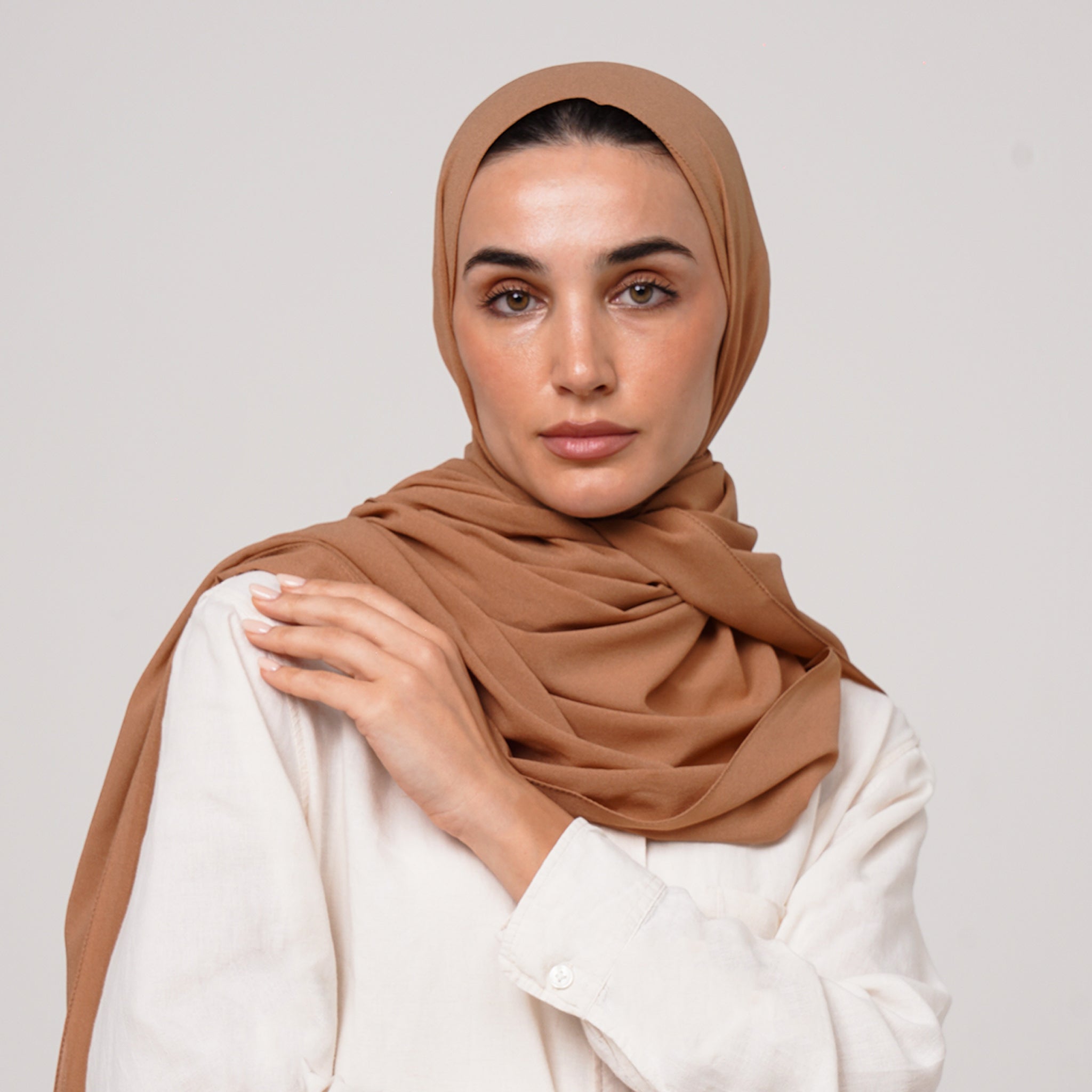 Premium Chiffon Hijab - Caramel