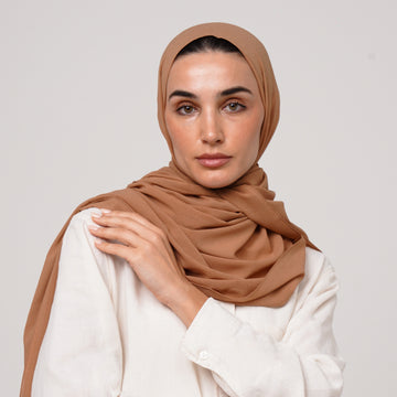 Premium Chiffon Hijab - Caramel