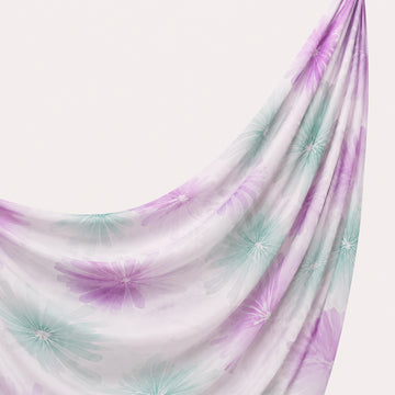 Printed Chiffon Hijab - Lavender Mint Bloom