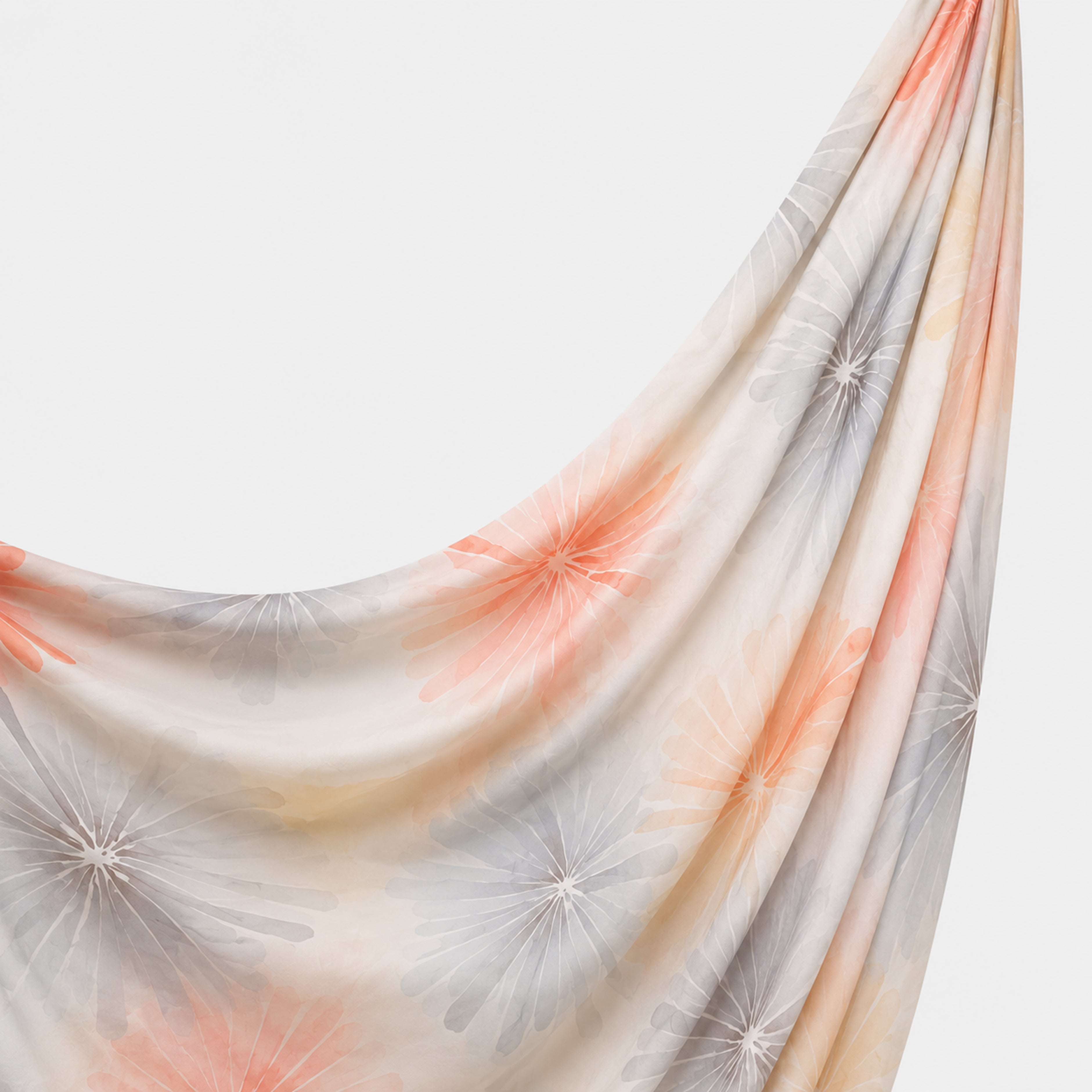 Printed Chiffon Hijab - Peach Mist Floral