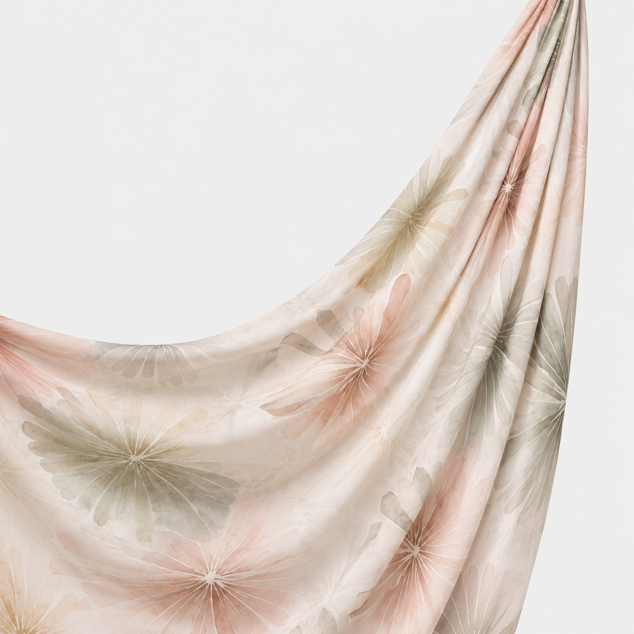 Printed Chiffon Hijab - Blush Sage Blossom