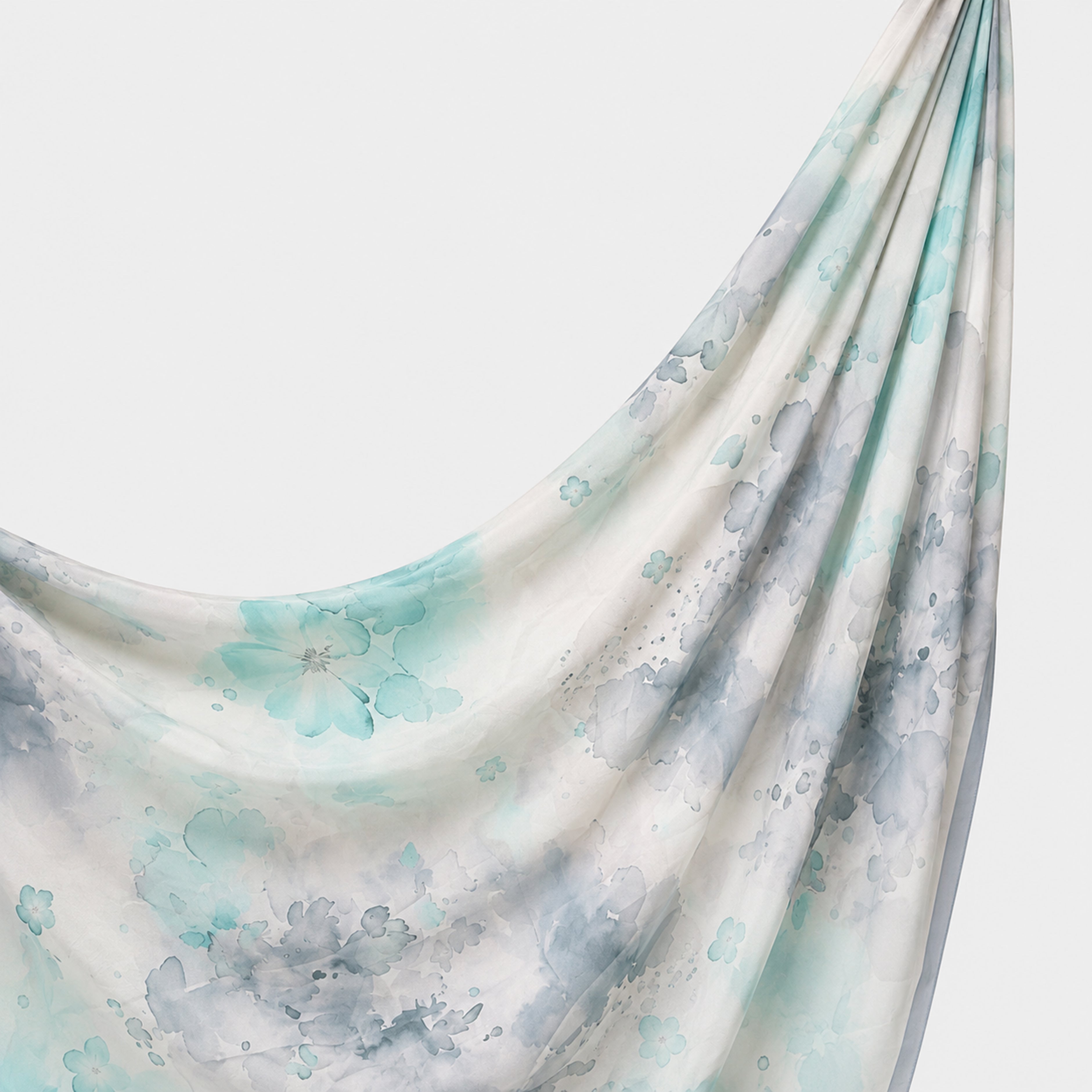 Printed Chiffon Hijab - Aqua Mist Floral
