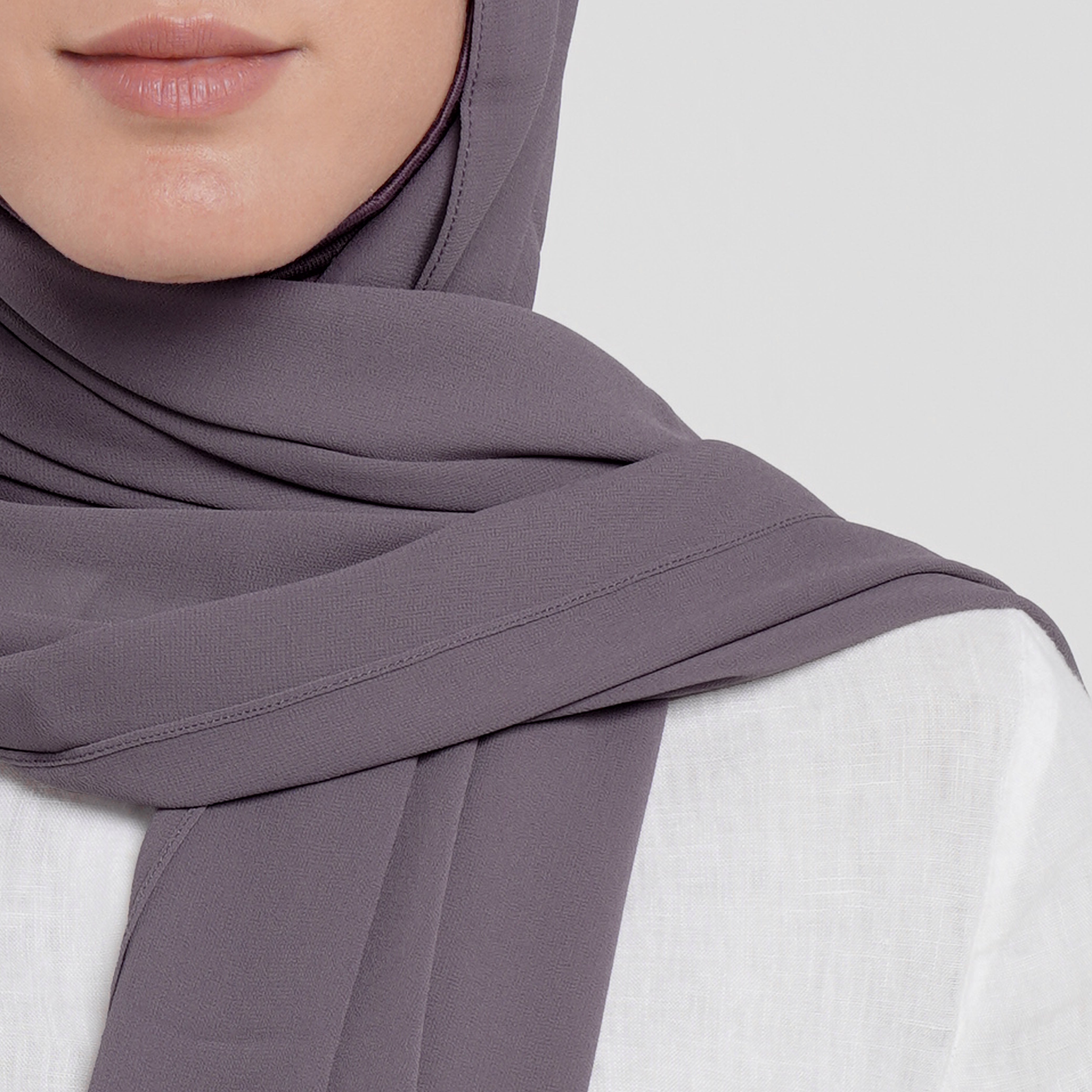 Emiratie Chiffon with Bonnet - Charcoal Taupe