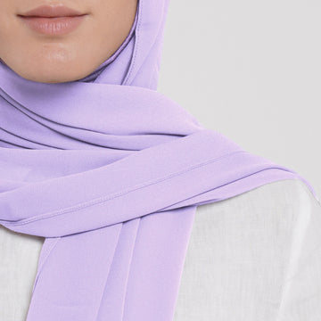 Emiratie Chiffon with Bonnet -Light Pastel Lavender