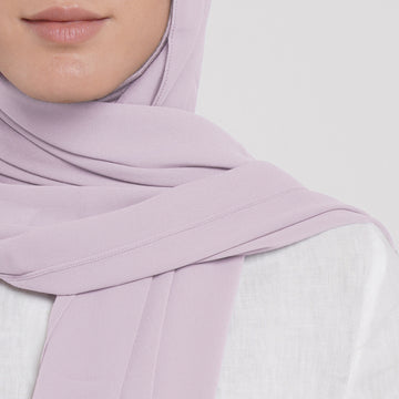Emiratie Chiffon with Bonnet -Soft Dusty Lilac