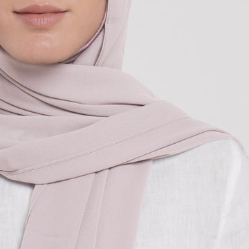 Emiratie Chiffon with Bonnet -Soft Nude Blush