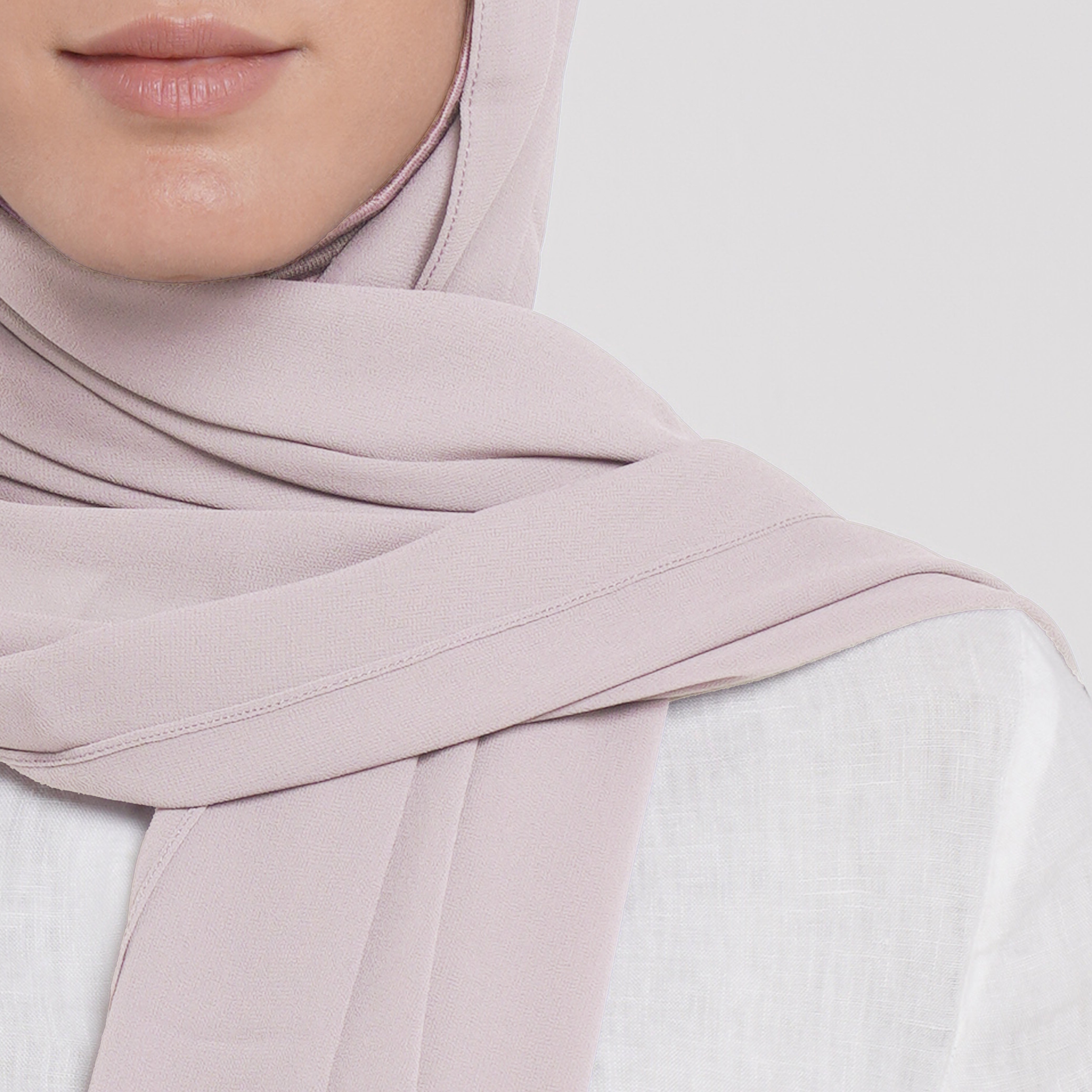 Emiratie Chiffon with Bonnet -Soft Nude Blush