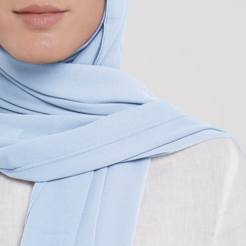 Emiratie Chiffon with Bonnet -Soft Sky Blue