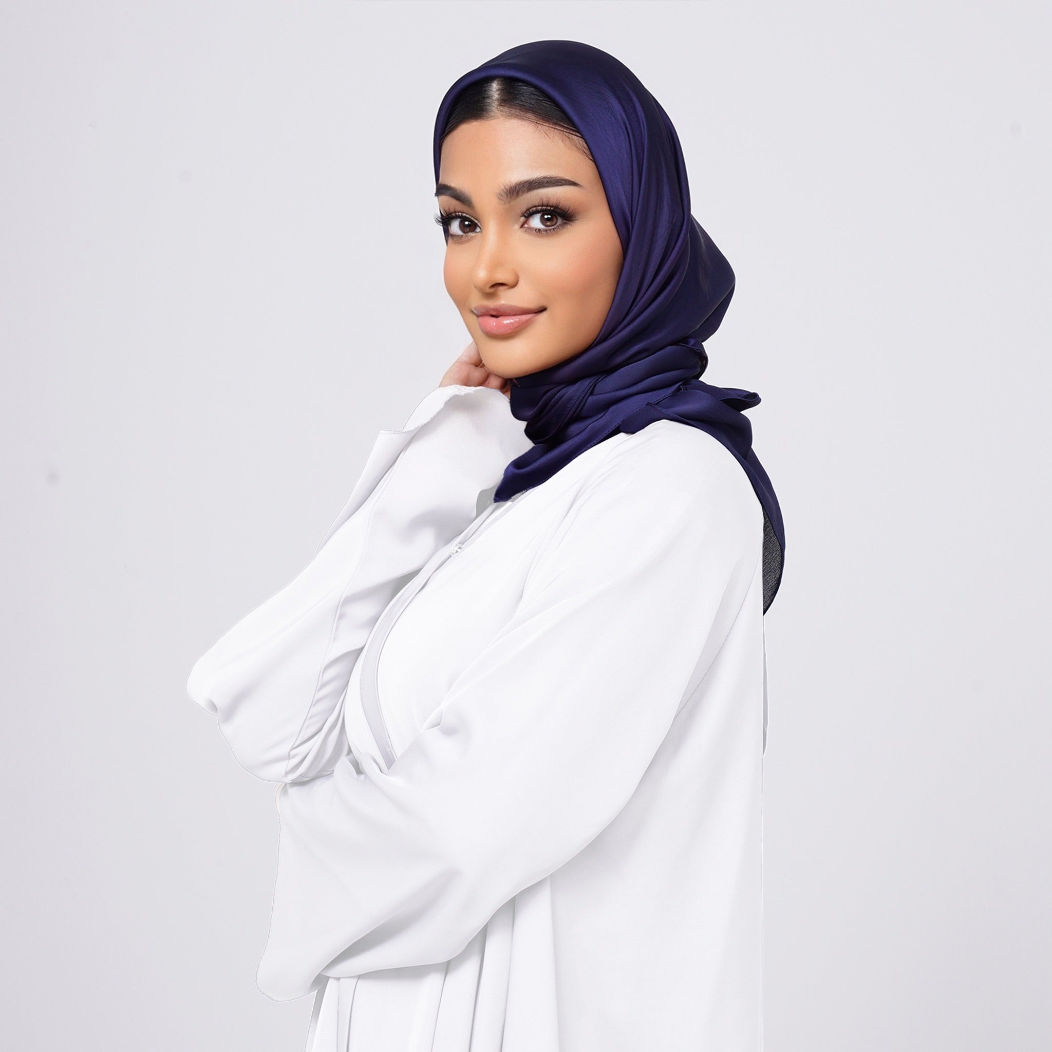 SilkTouch Satin Esarp - Deep Navy