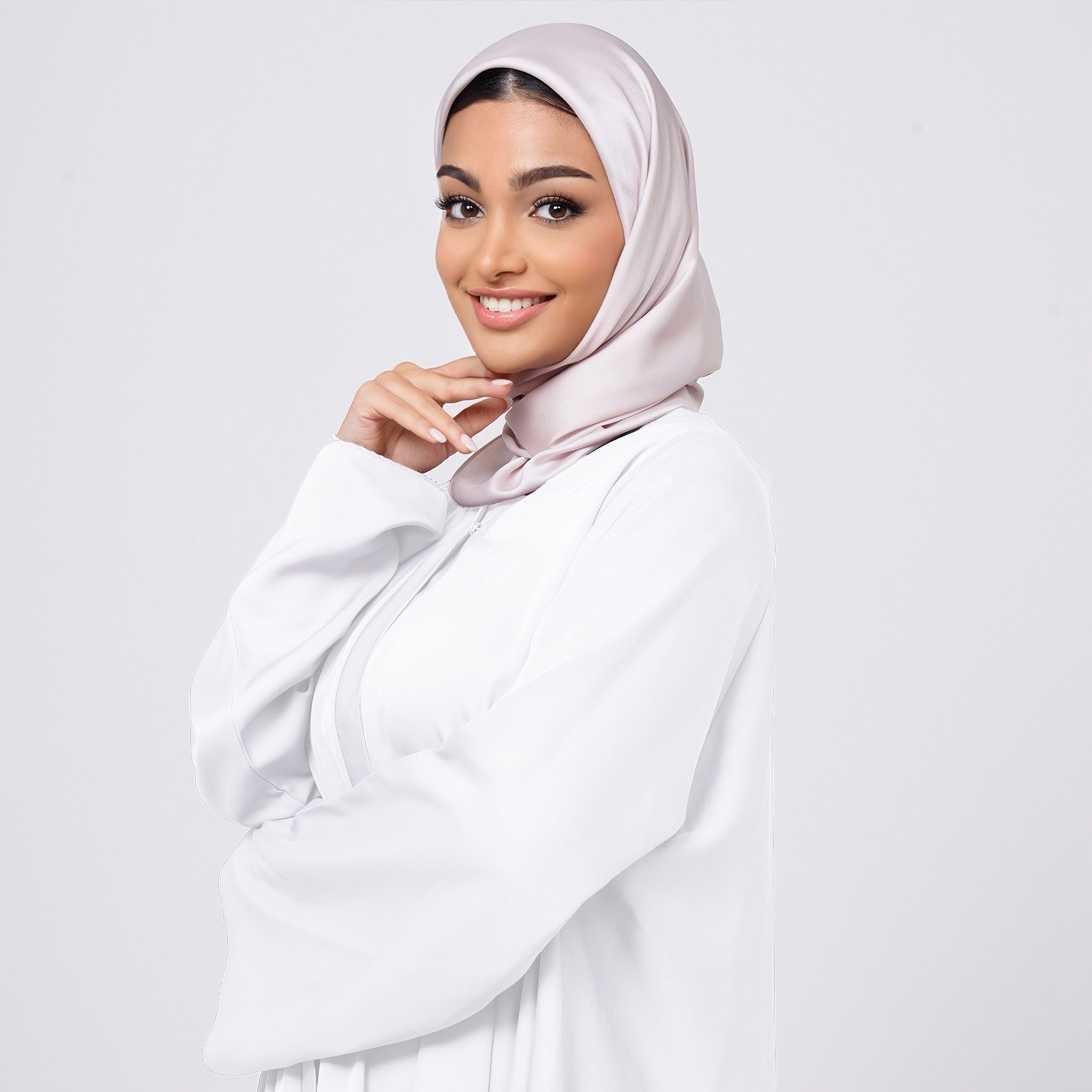 SilkTouch Satin Esarp - Soft Taupe Pink