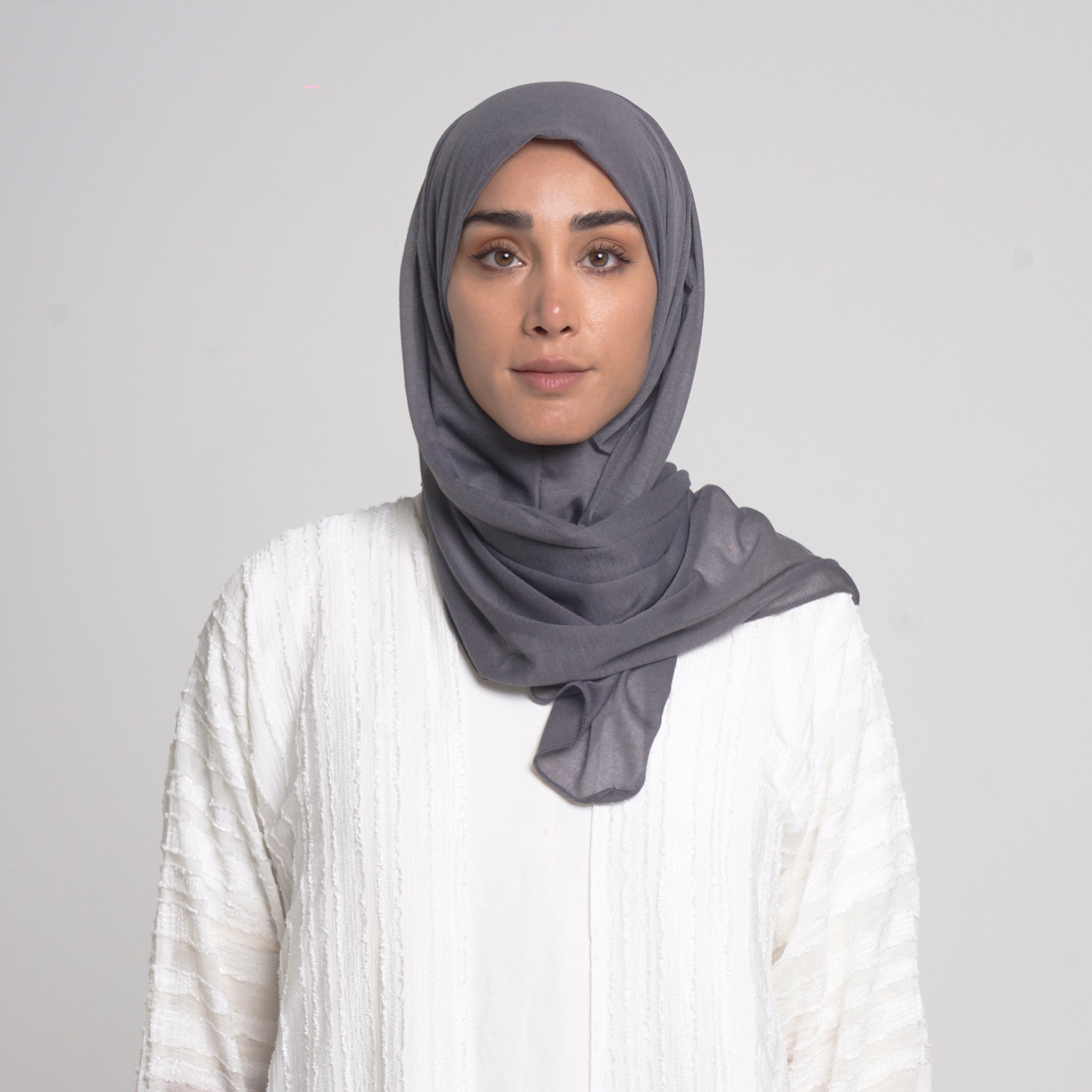 Turkish folded Hijab - Grey