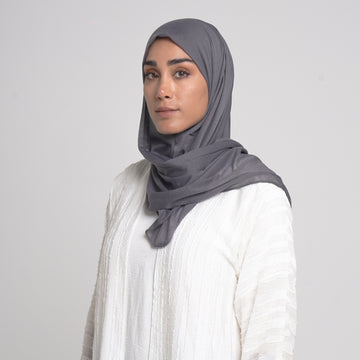 Turkish folded Hijab - Grey
