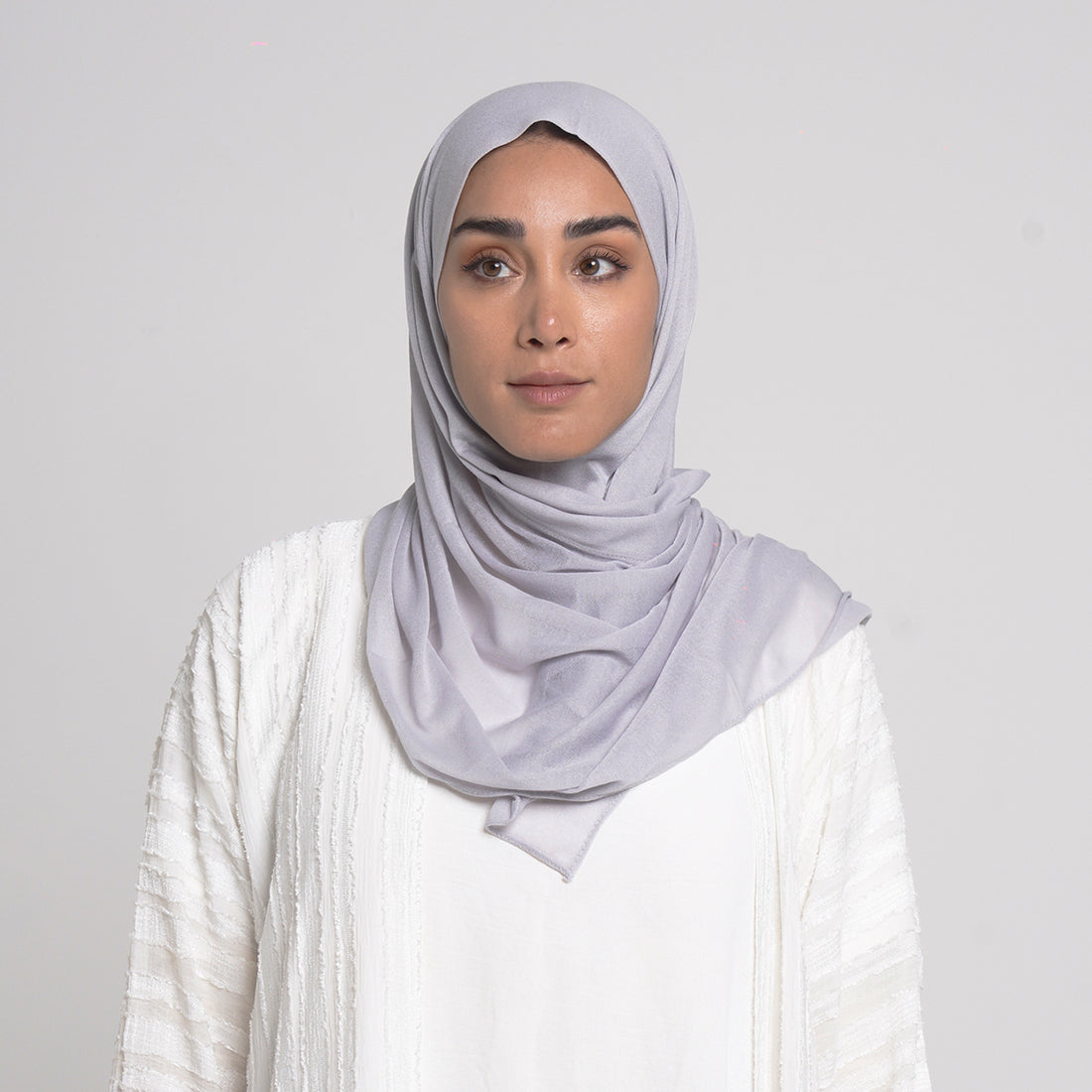 Turkish folded Hijab - Light Grey