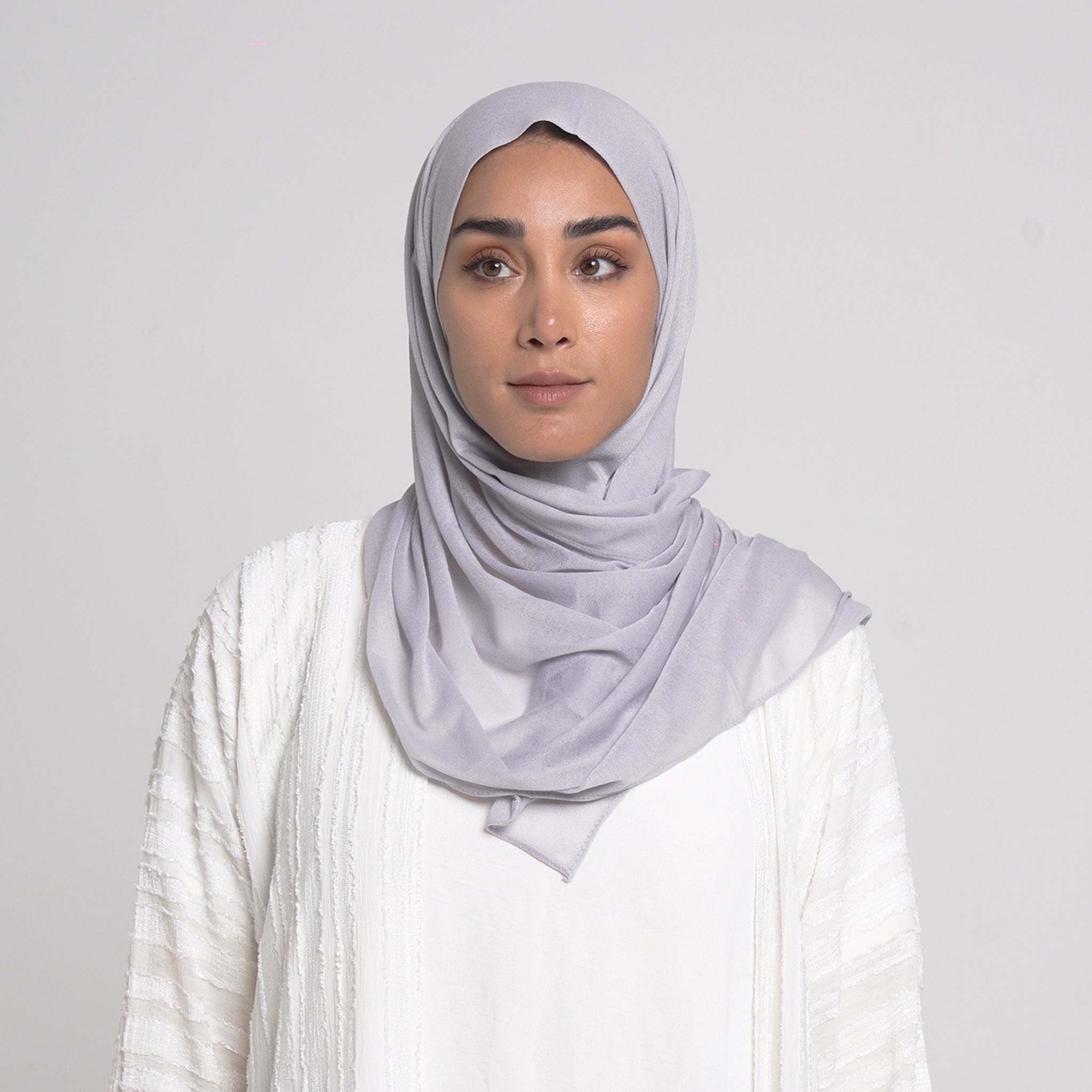 Turkish folded Hijab - Light Grey
