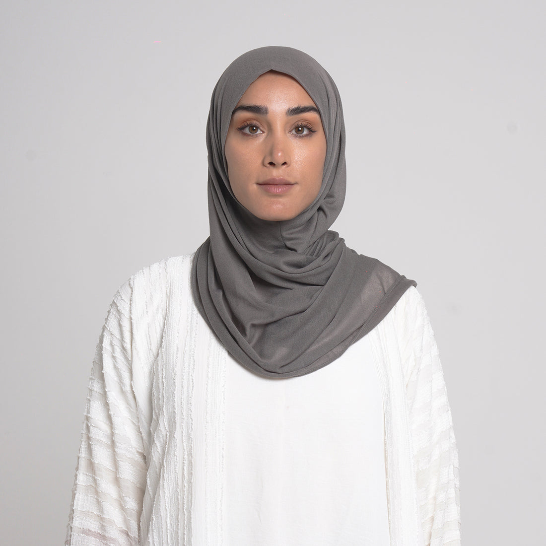 Turkish folded Hijab - Taupe Grey