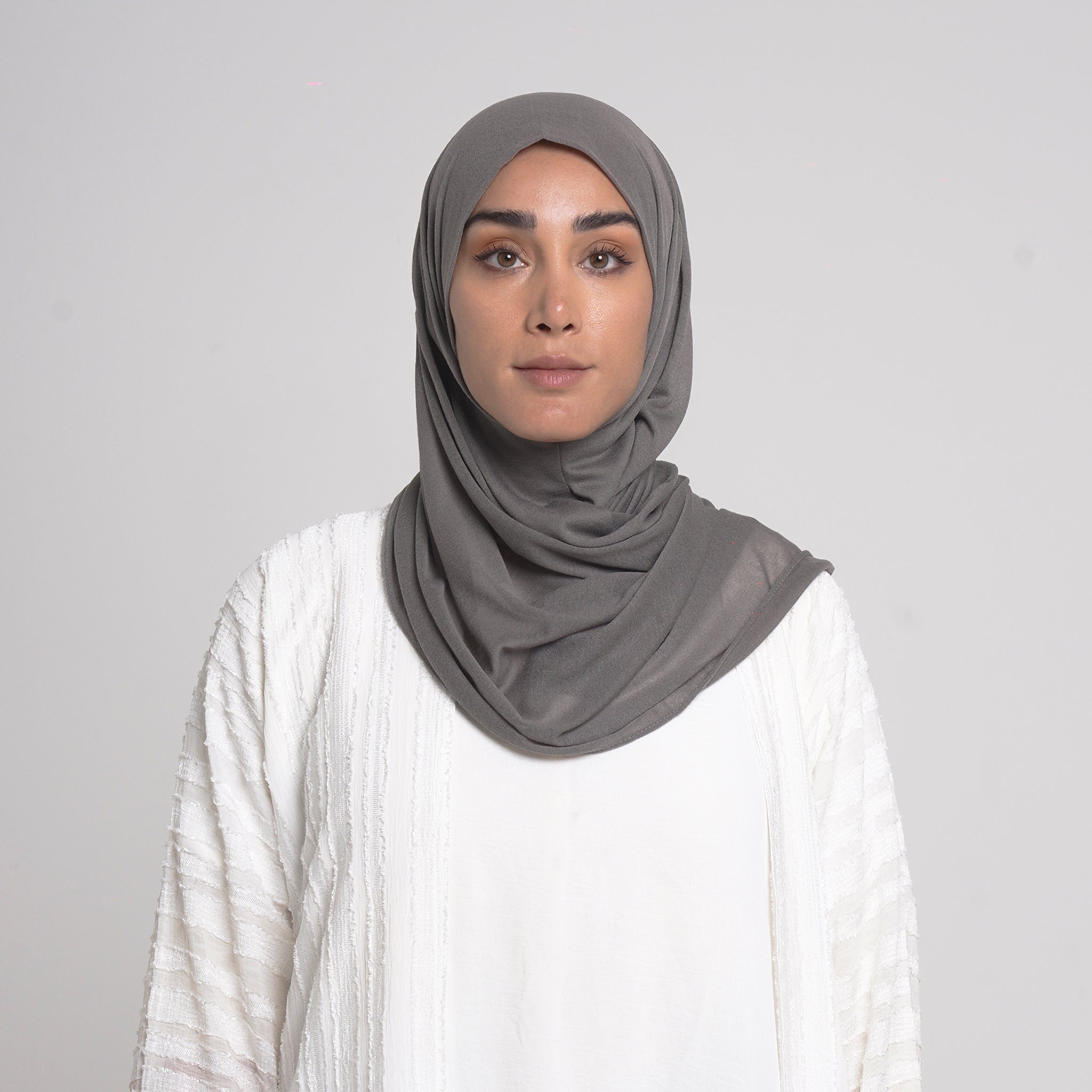 Turkish folded Hijab - Taupe Grey