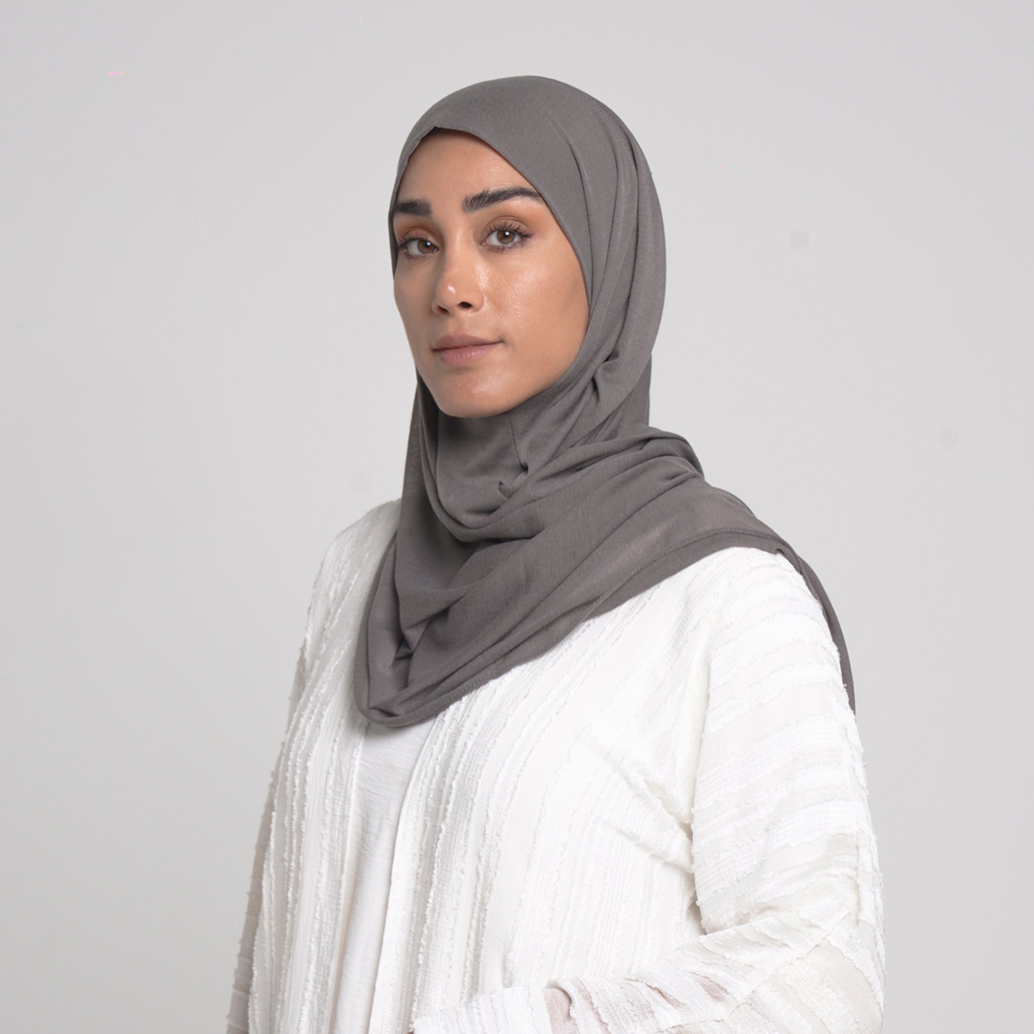 Turkish folded Hijab - Taupe Grey