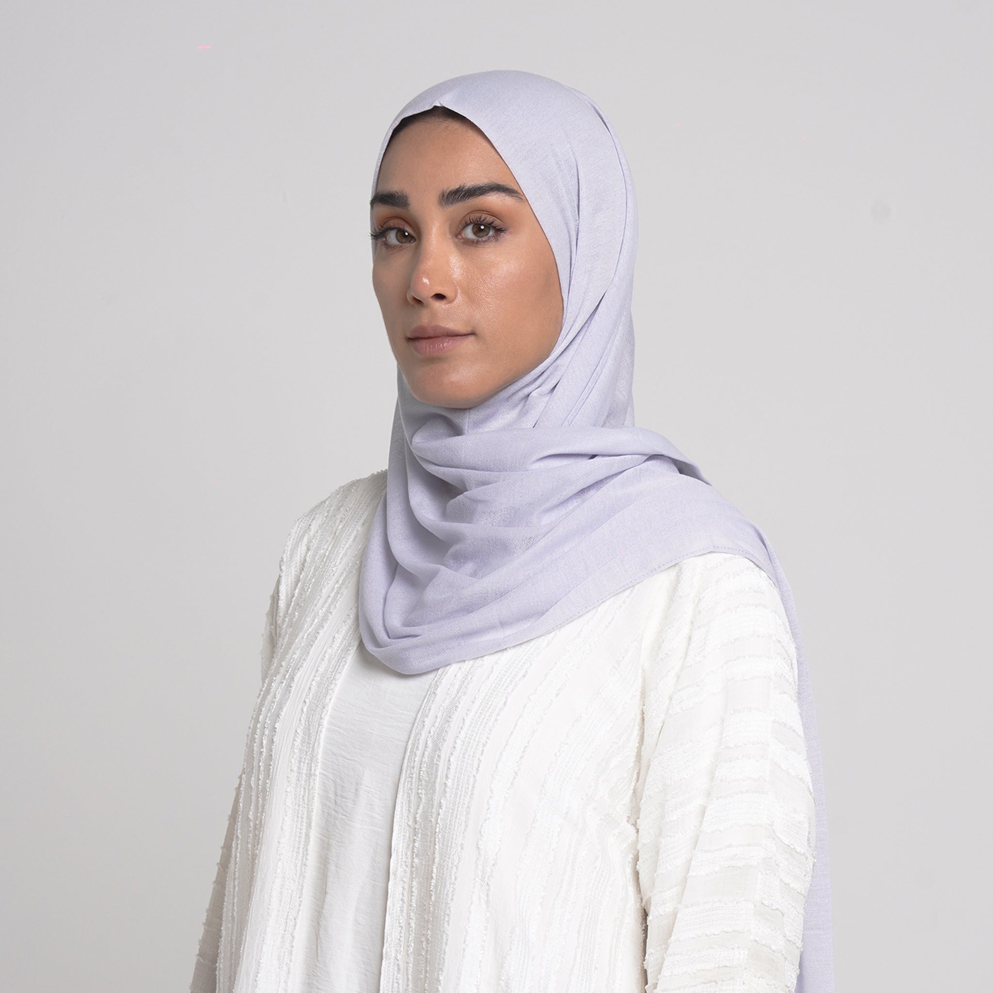 Turkish folded Hijab - Lavender Grey