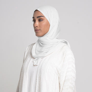 Turkish folded Hijab -Ivory White