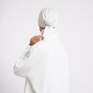 Tiffany Tie-Back Bonnet - Pearl White