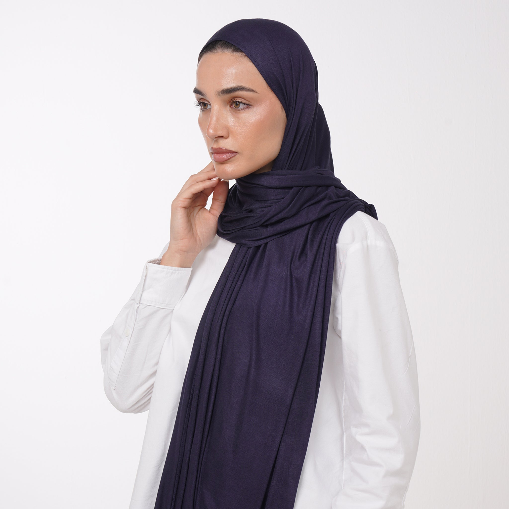 Plain Jersey Hijab or Everyday Comfort Jersey Hijab -  Deep Indigo