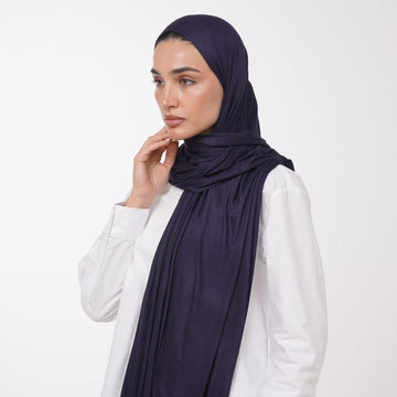 Plain Jersey Hijab or Everyday Comfort Jersey Hijab -  Deep Indigo