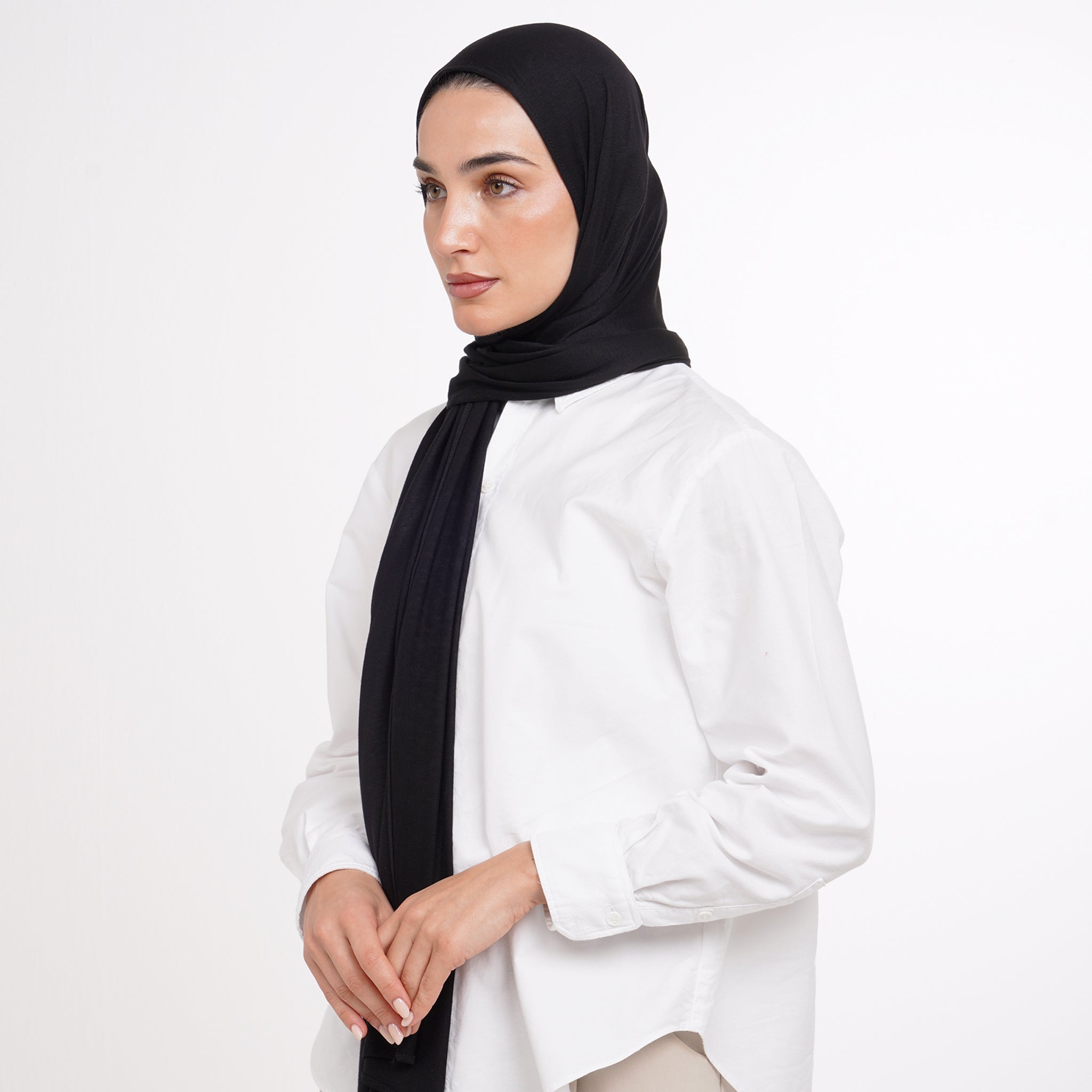 Plain Jersey Hijab or Everyday Comfort Jersey Hijab - Jet Black