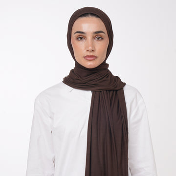 Plain Jersey Hijab or Everyday Comfort Jersey Hijab -  Espresso Brown
