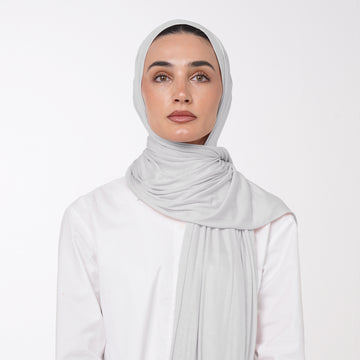 Plain Jersey Hijab or Everyday Comfort Jersey Hijab -  Light Gray  Mist