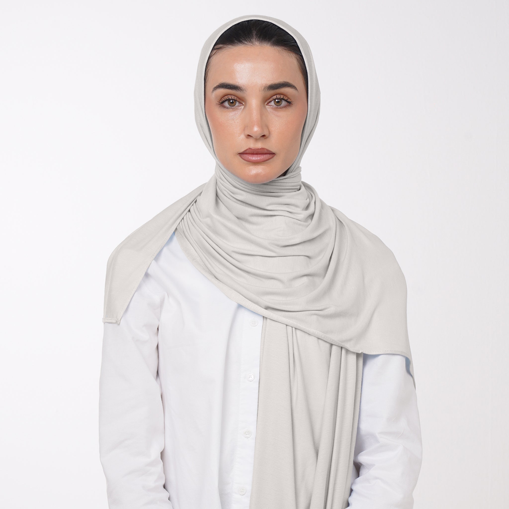 Plain Jersey Hijab or Everyday Comfort Jersey Hijab -  Soft Stone