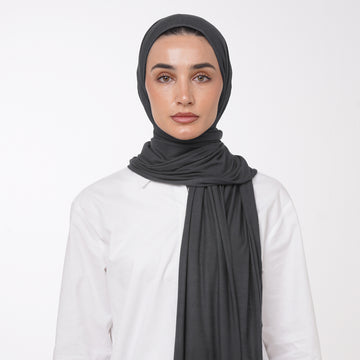 Plain Jersey Hijab or Everyday Comfort Jersey Hijab -  Charcoal Gray