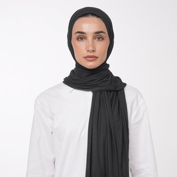 Plain Jersey Hijab or Everyday Comfort Jersey Hijab -  Dark Charcoal
