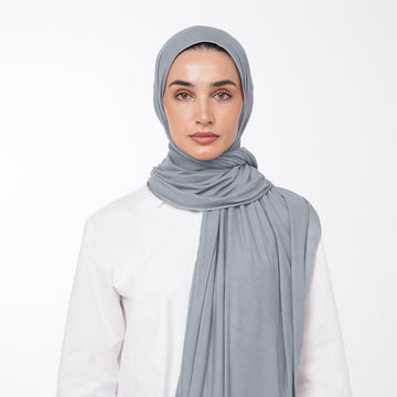 Plain Jersey Hijab or Everyday Comfort Jersey Hijab -  Steel Mist