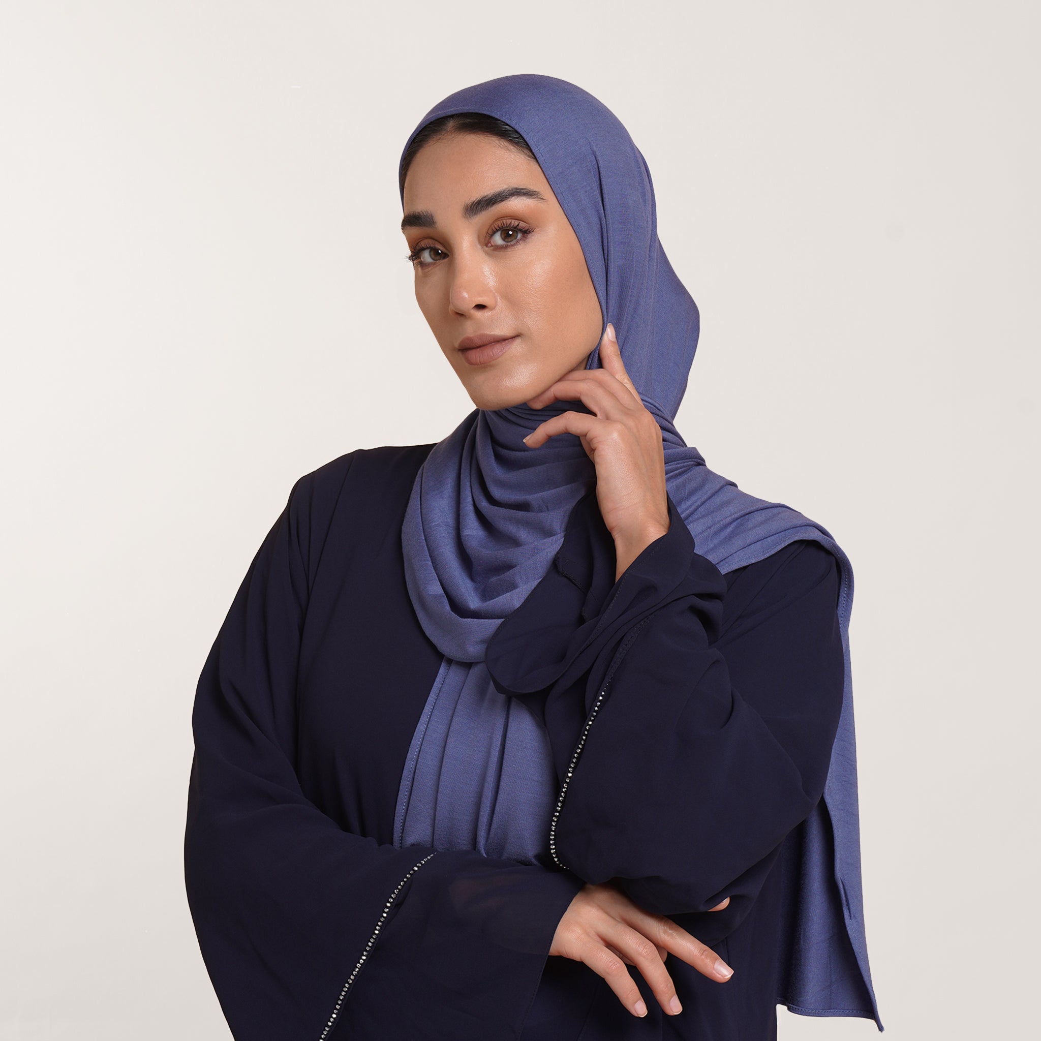 Premium Jersey Hijab - Slate Blue