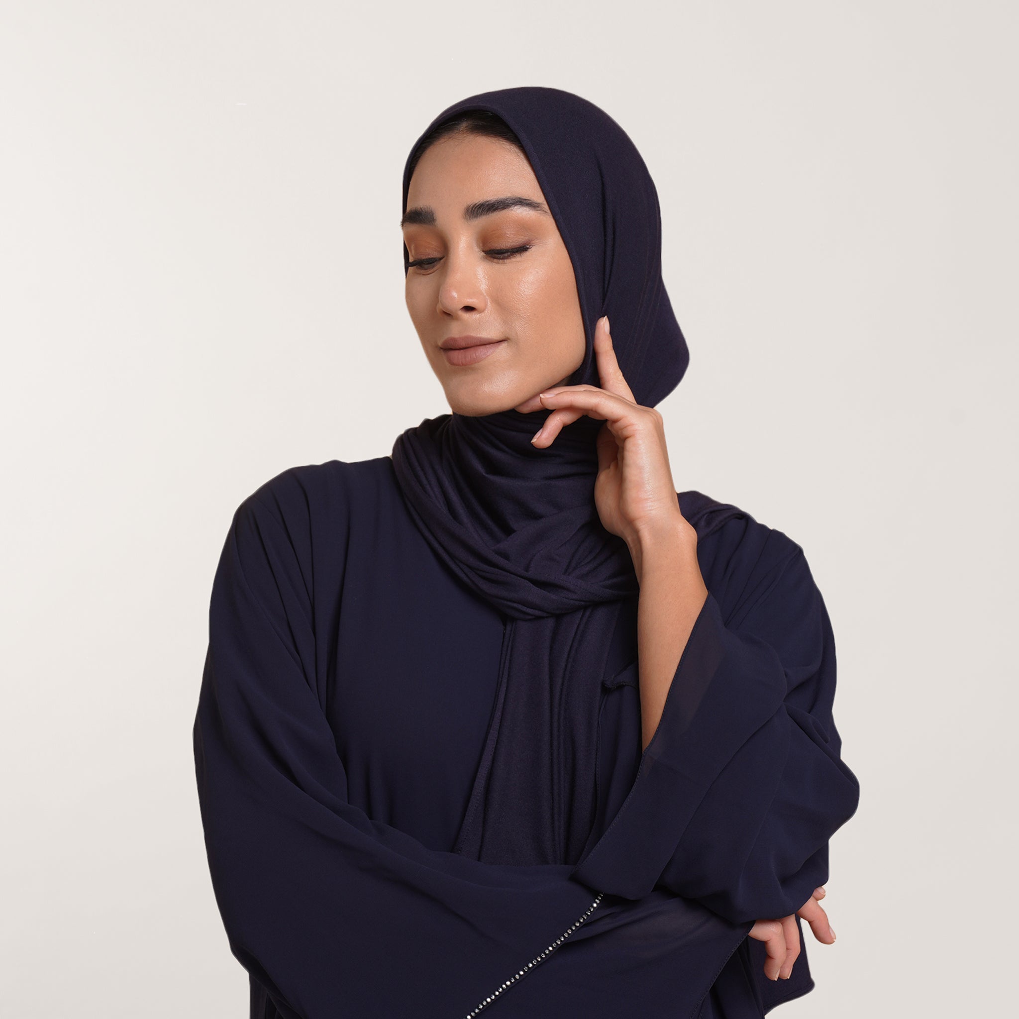 Premium Jersey Hijab - Deep Midnight Navy