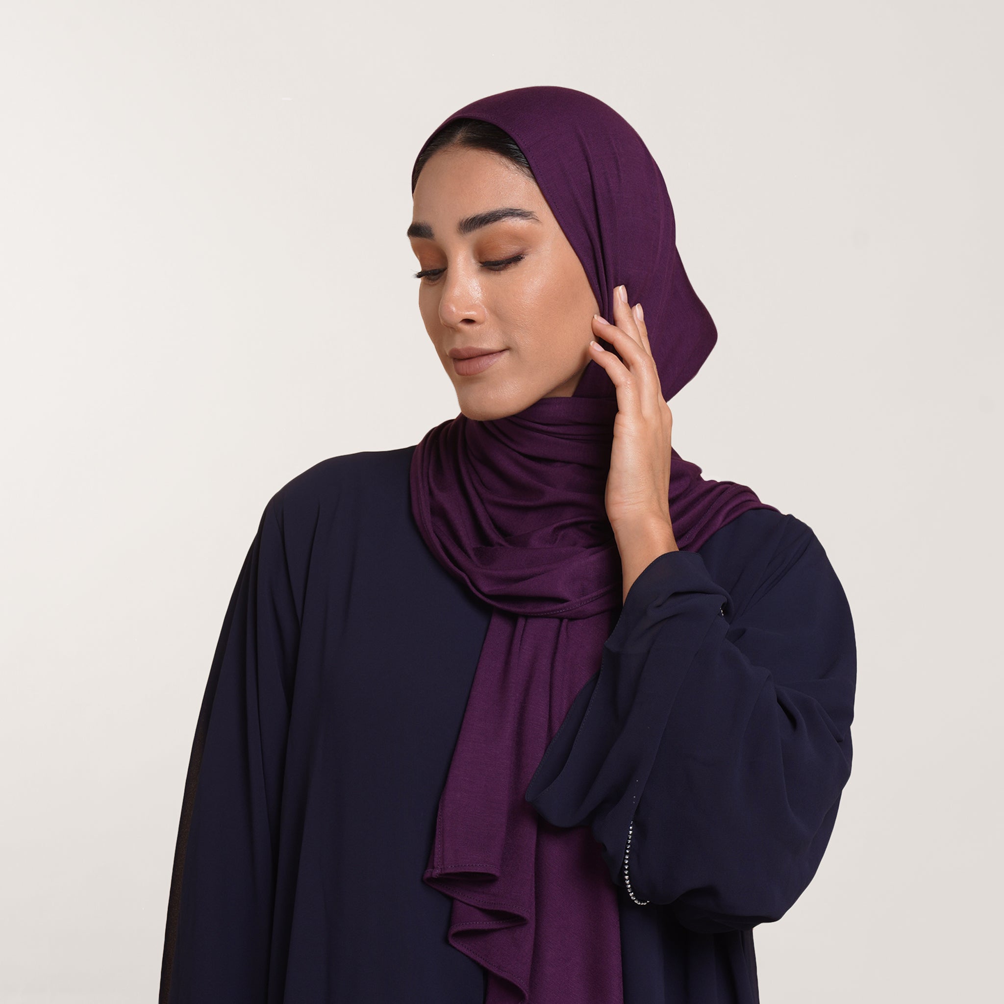 Premium Jersey Hijab - Deep Plum