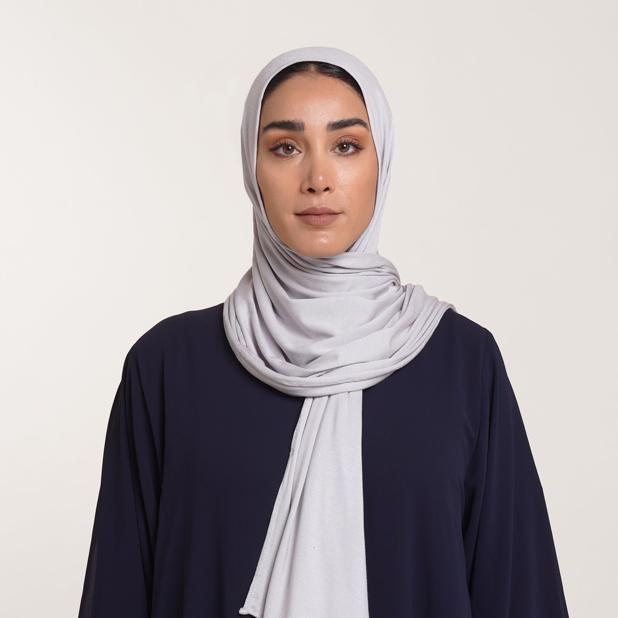 Premium Jersey Hijab - Soft Silver Grey