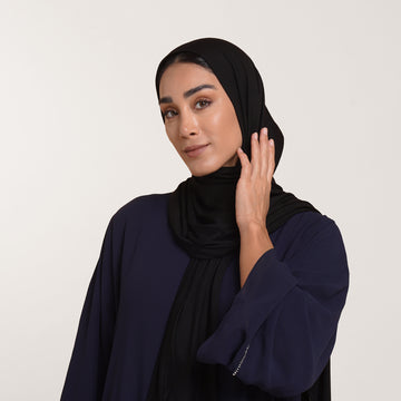 Premium Jersey Hijab - Classic Black