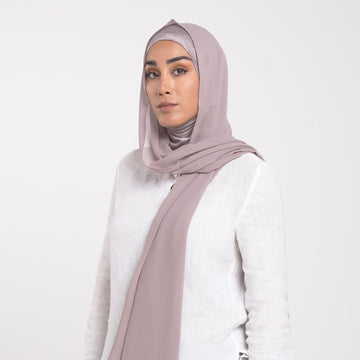 Emiratie Chiffon with Bonnet -Misty Taupe