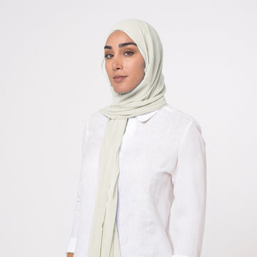 Emiratie Chiffon with Bonnet -Sage Mist